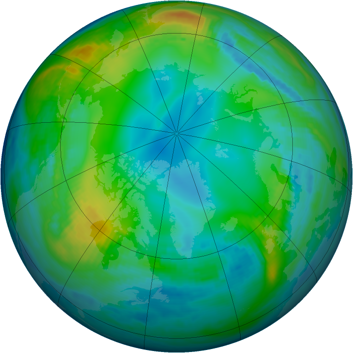 Arctic ozone map for 23 November 1982